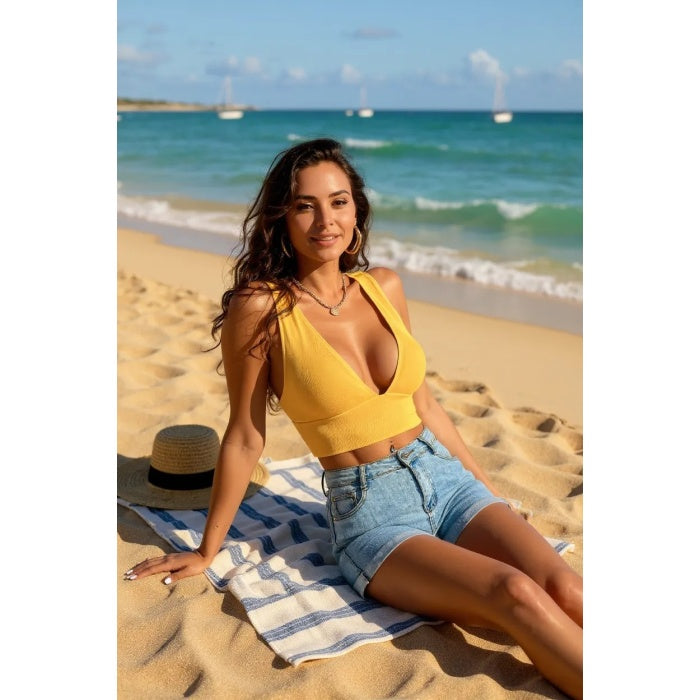 Sırt Detaylı Şık Crop Top Büstiyer