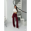 Fitilli Şardonlu Pantolon – Bordo