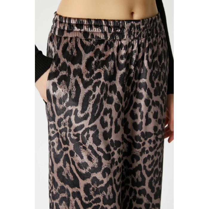 Leopar Desen Pantolon – Kahverengi/Turuncu
