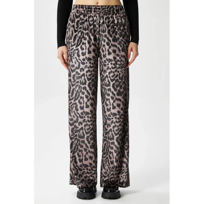 Leopar Desen Pantolon – Kahverengi/Turuncu