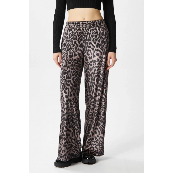 Leopar Desen Pantolon – Kahverengi/Turuncu